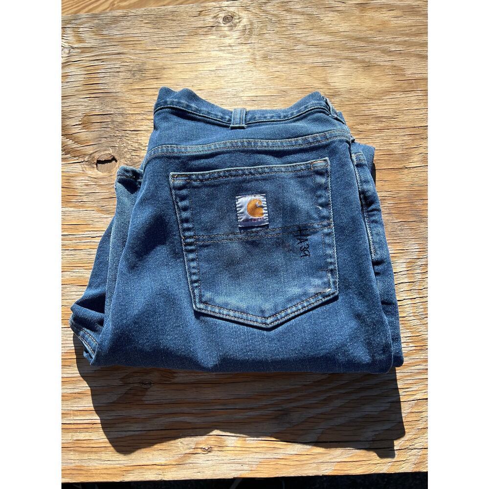 Carhartt Jeans Mens 38x32 Blue Denim Utility Work Pants  Modern Fit‎  Casual